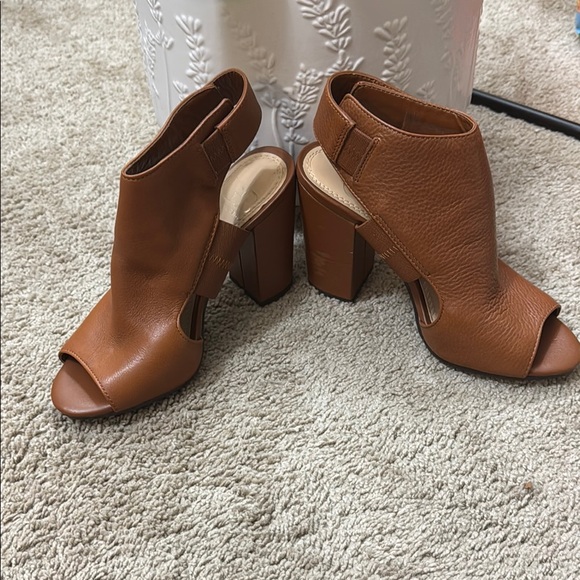 Gianni Bini Shoes - Gianni Bini Brown Peep-Toe Block Heels